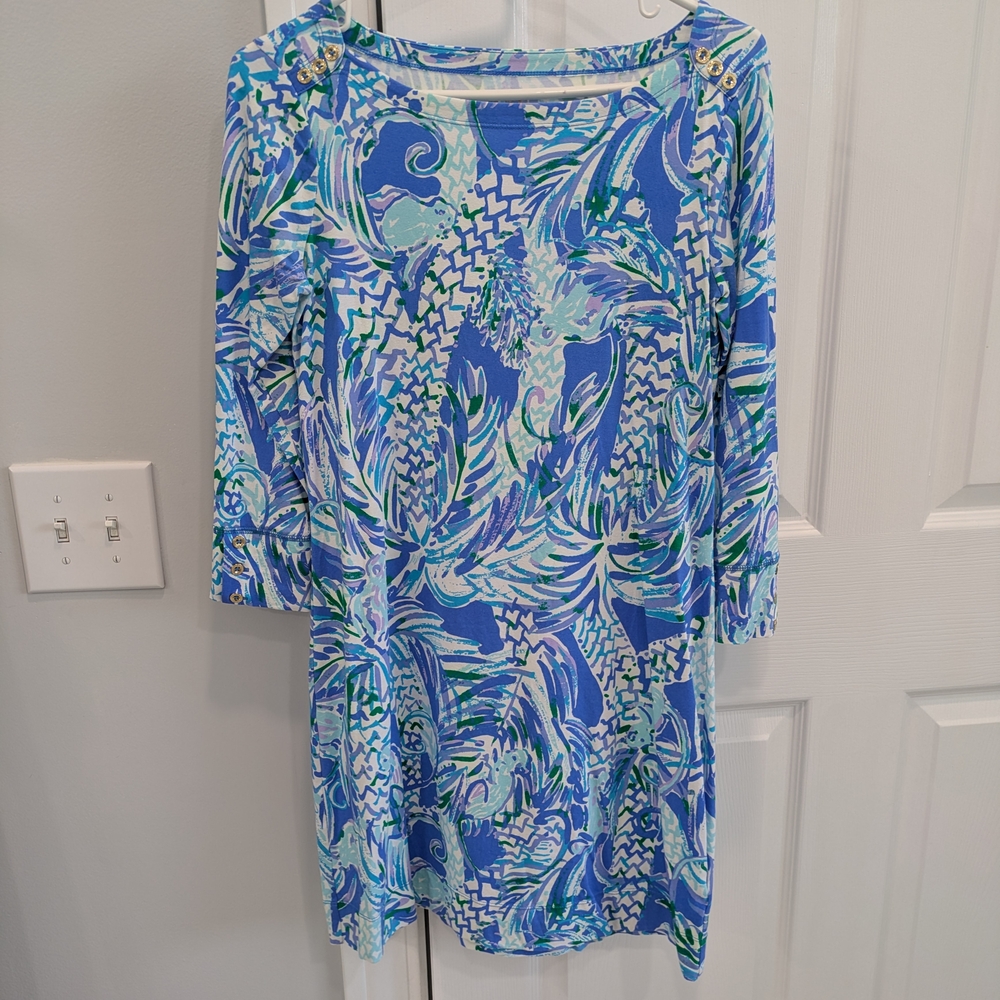 Lilly Pulitzer Blue and Green Patterned Dress